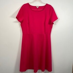 Talbots Short Sleeve Fit & Flare Dress Women's 14 PINK